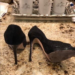 Jimmy Choo Shoes - Jimmy Choo 37 glitter heels black open toe Jimmy Choo Shoes - Jimmy Choo 37 glitter heels black open toe